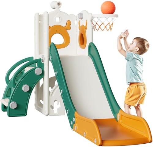 7-in-1 Toddler Slide, Yellow & Green