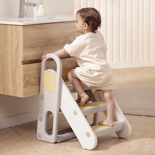Foldable Toddler Step Stool, Yellow
